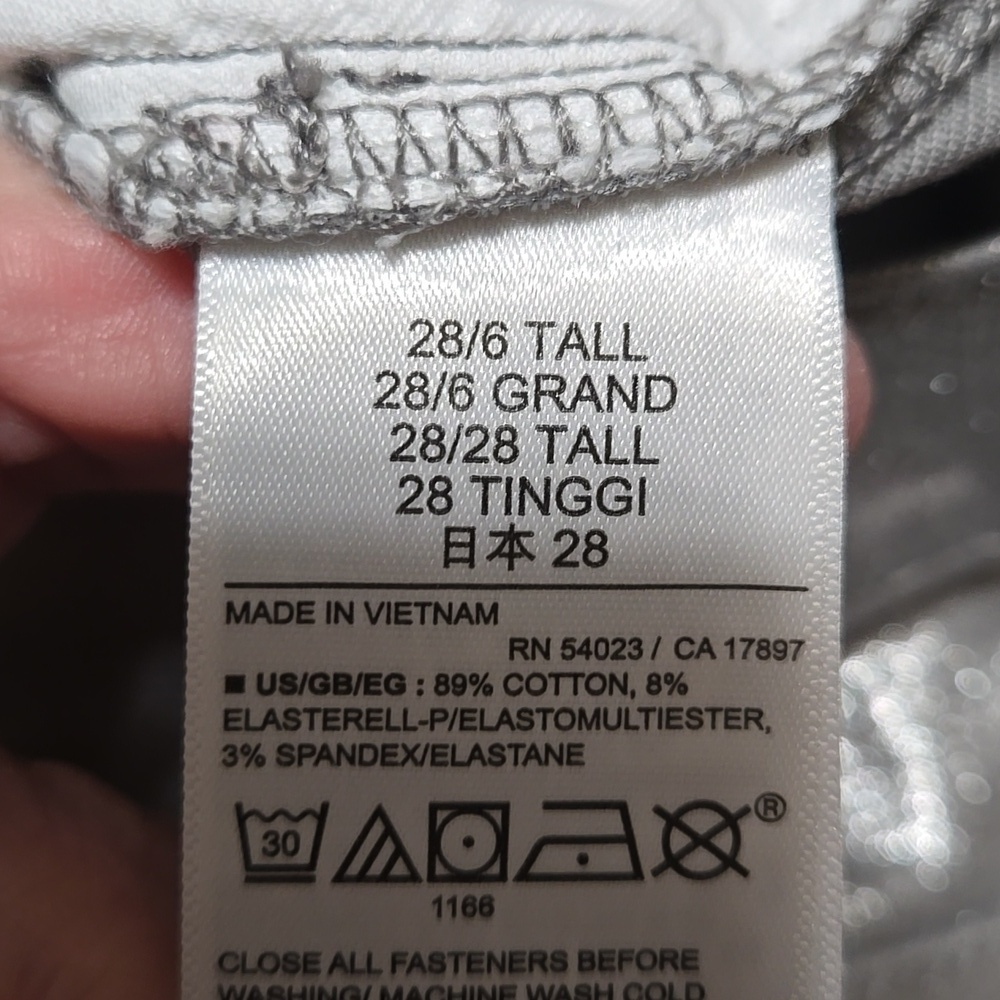 GAP Metallic Silver 90s Mid Rise Jeans Pants Size 28/6 Tall - Picture 9 of 9